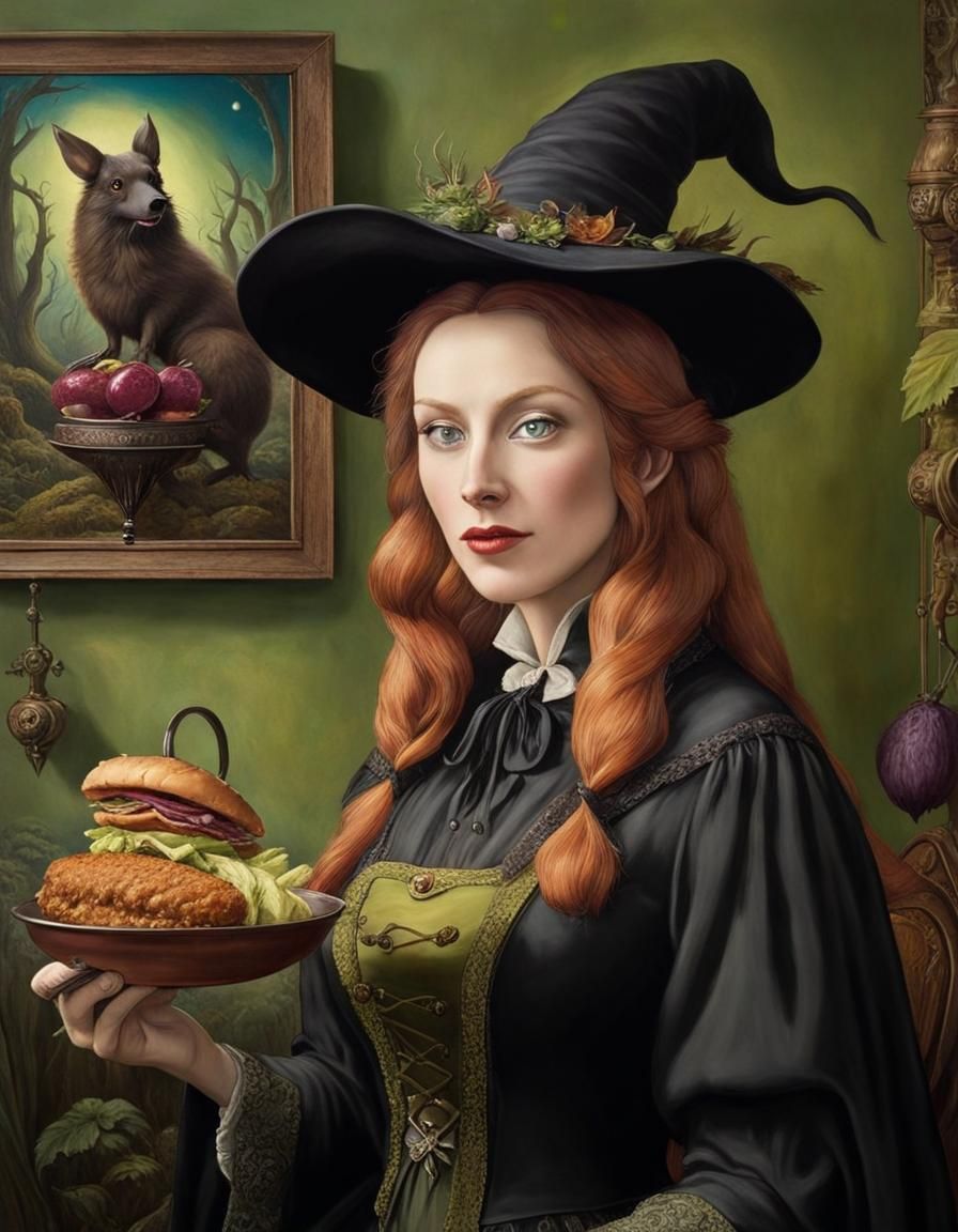 Witch and Wiener Schnitzel: Detailed Monster Portrait