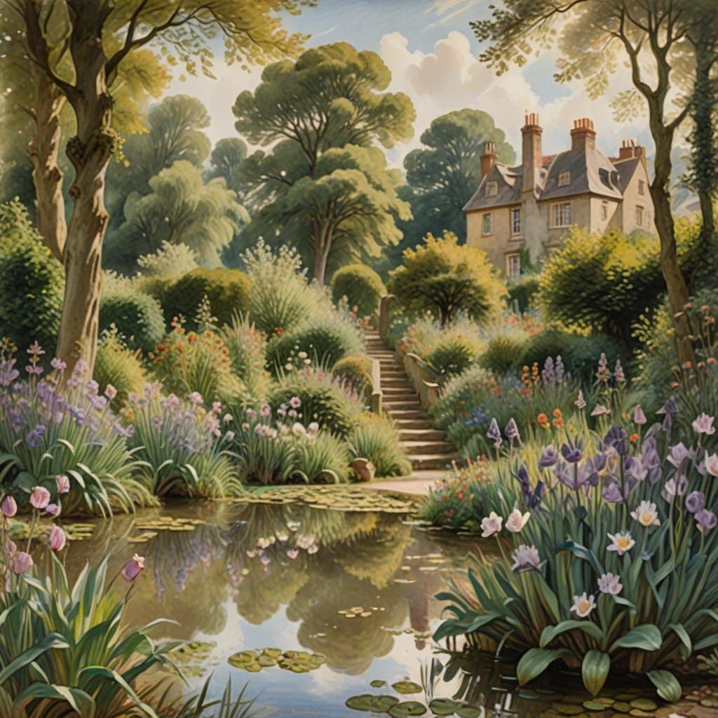 Palladian Garden in Springtime Splendor