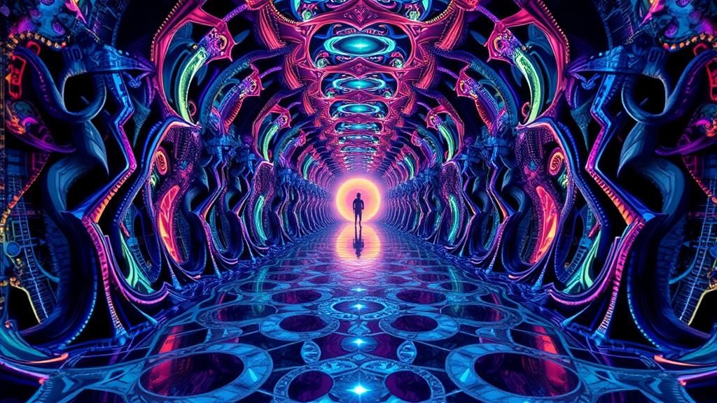 Fantasy Surreal Portrait with Abstract Fractal Designs