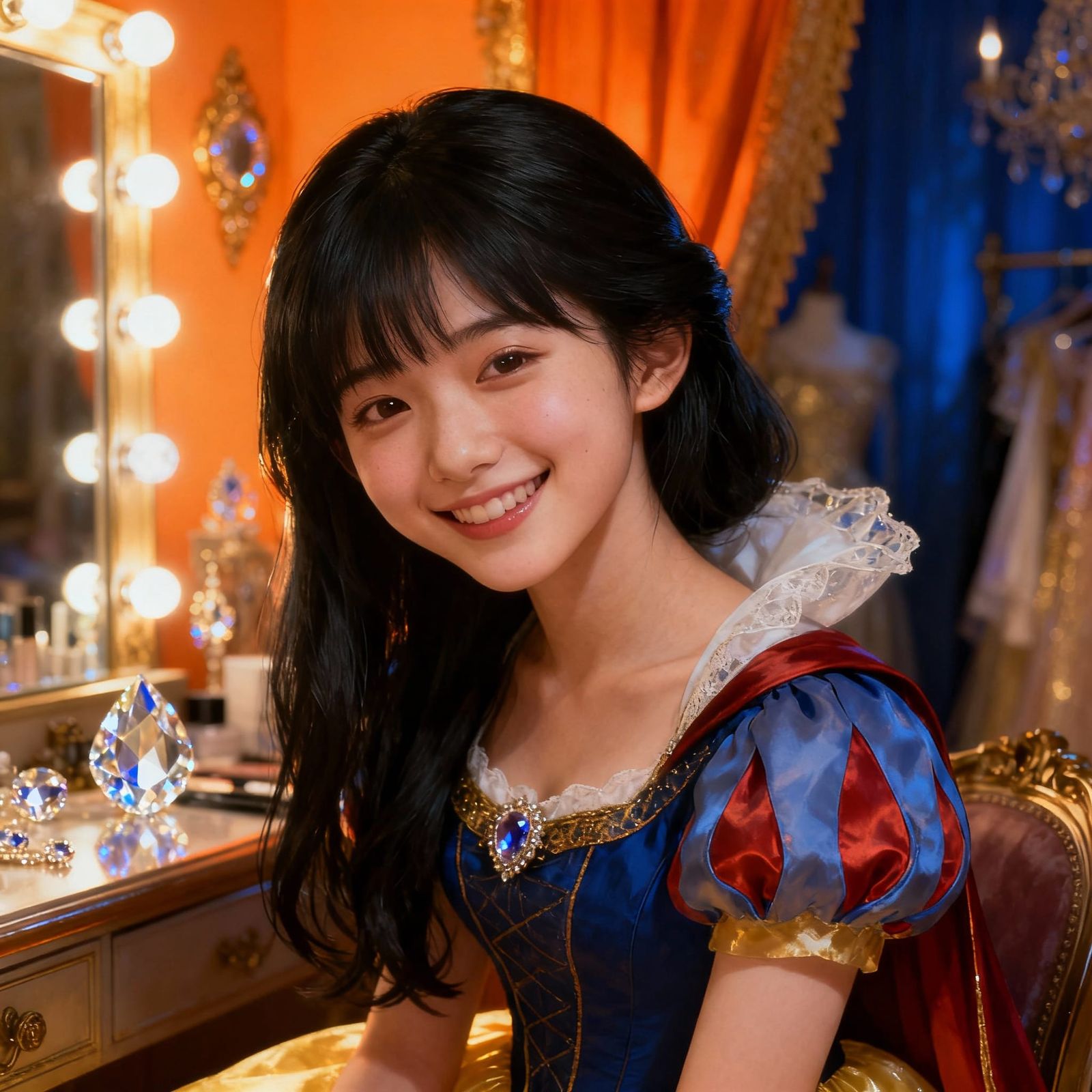 Beautiful Japanese Girl in Snow White Attire
