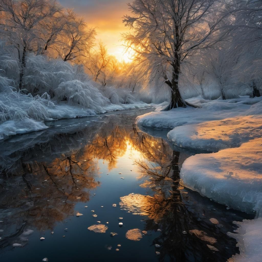 Cosmic Autumn Forest of Reflective Paint