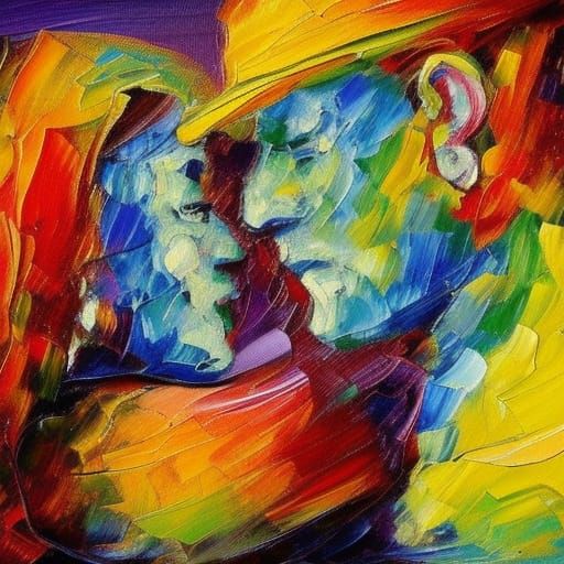 Expressionist Oil Painting of Jealousy in Impasto Style