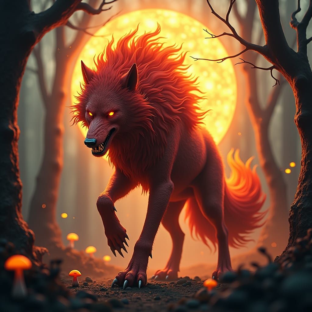 Demonic Wolf in Hellfire Forest