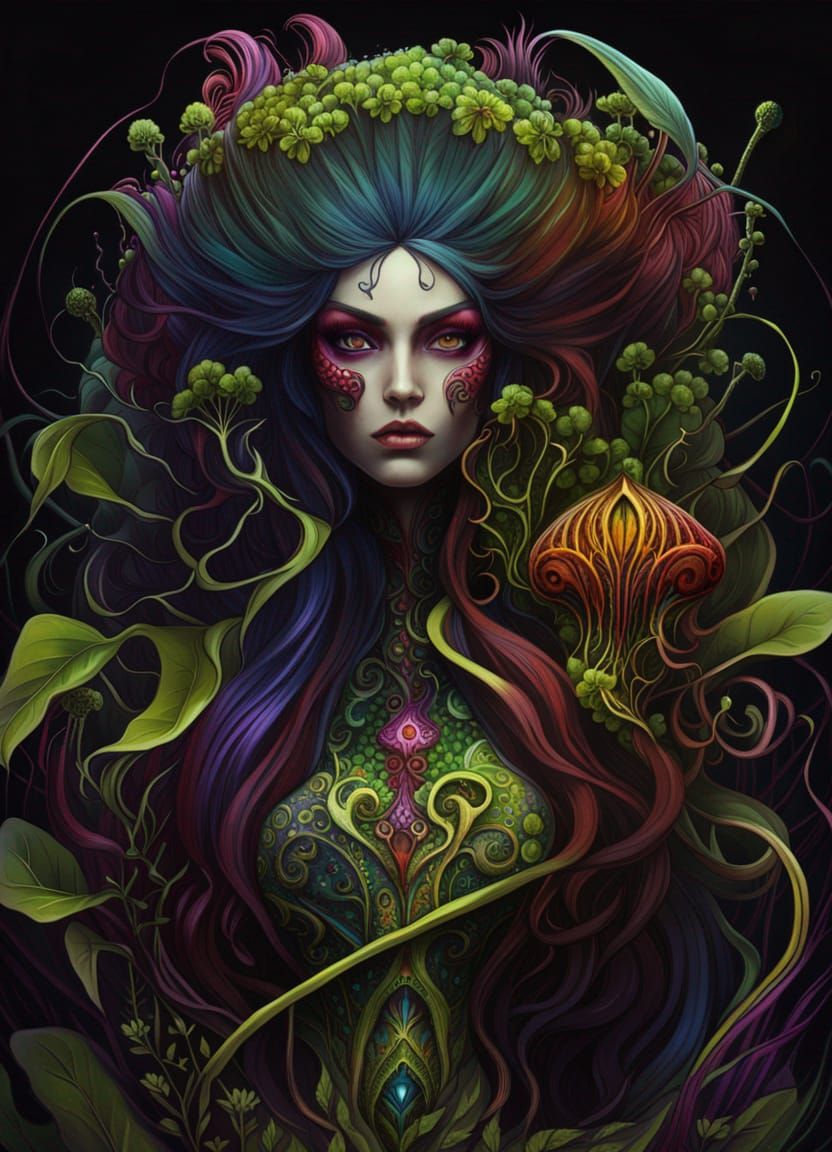 Corrupted Dryad: Macabre Digital Art