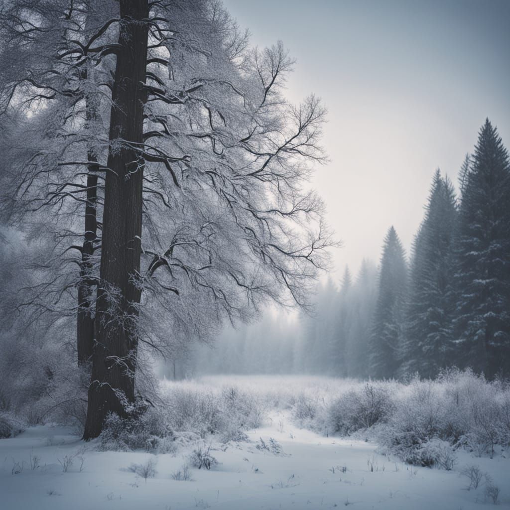 Lone Figure in a Frosty Winter Wonderland