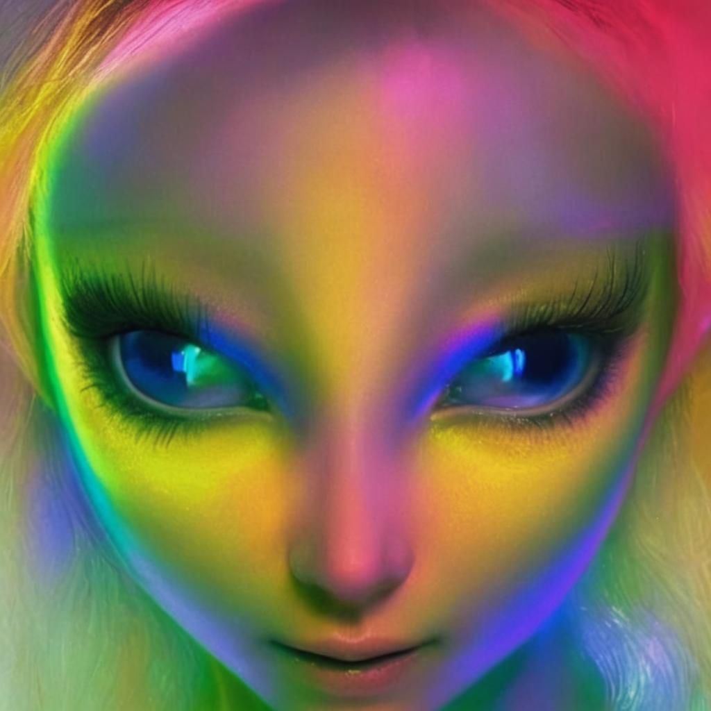 Iridescent Humanoid Forms in Brilliant Color