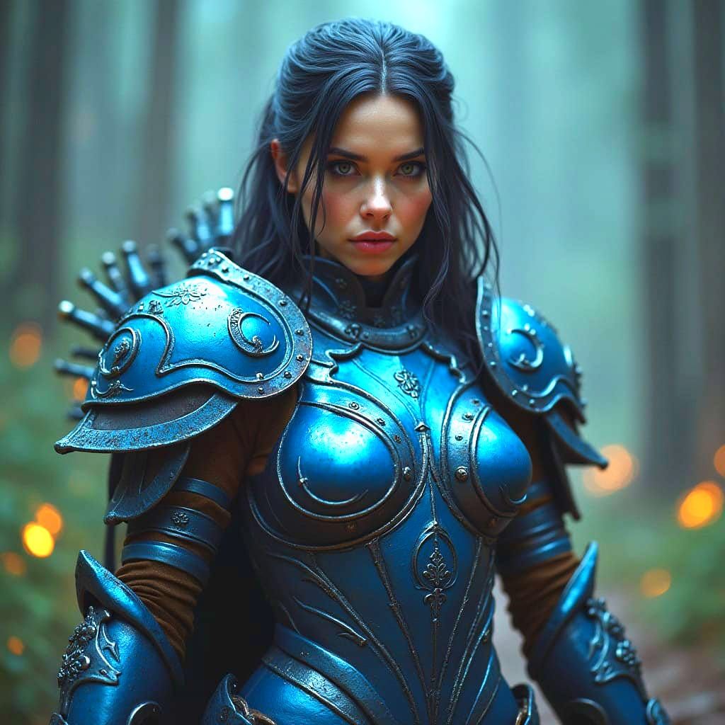 Ethereal Dark Fantasy Warrior in Cinematic 35mm Style