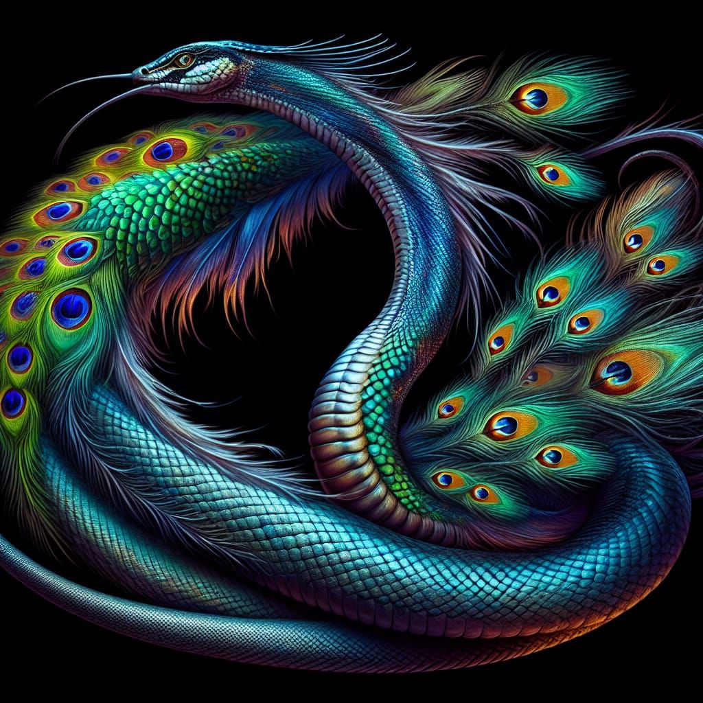 Peacock/snake hybrid