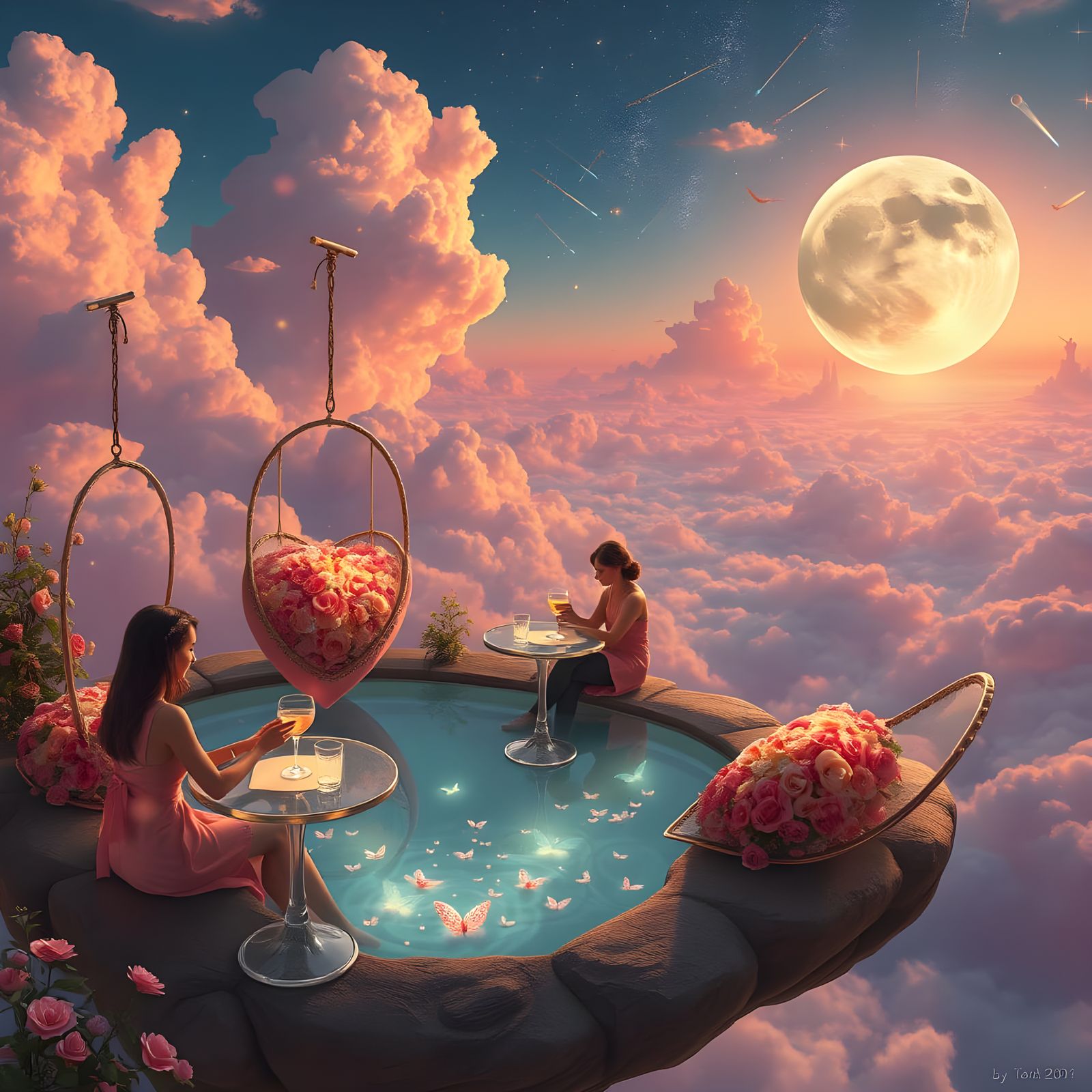 Floating Sky Cafe for Lovers Amidst Galaxies