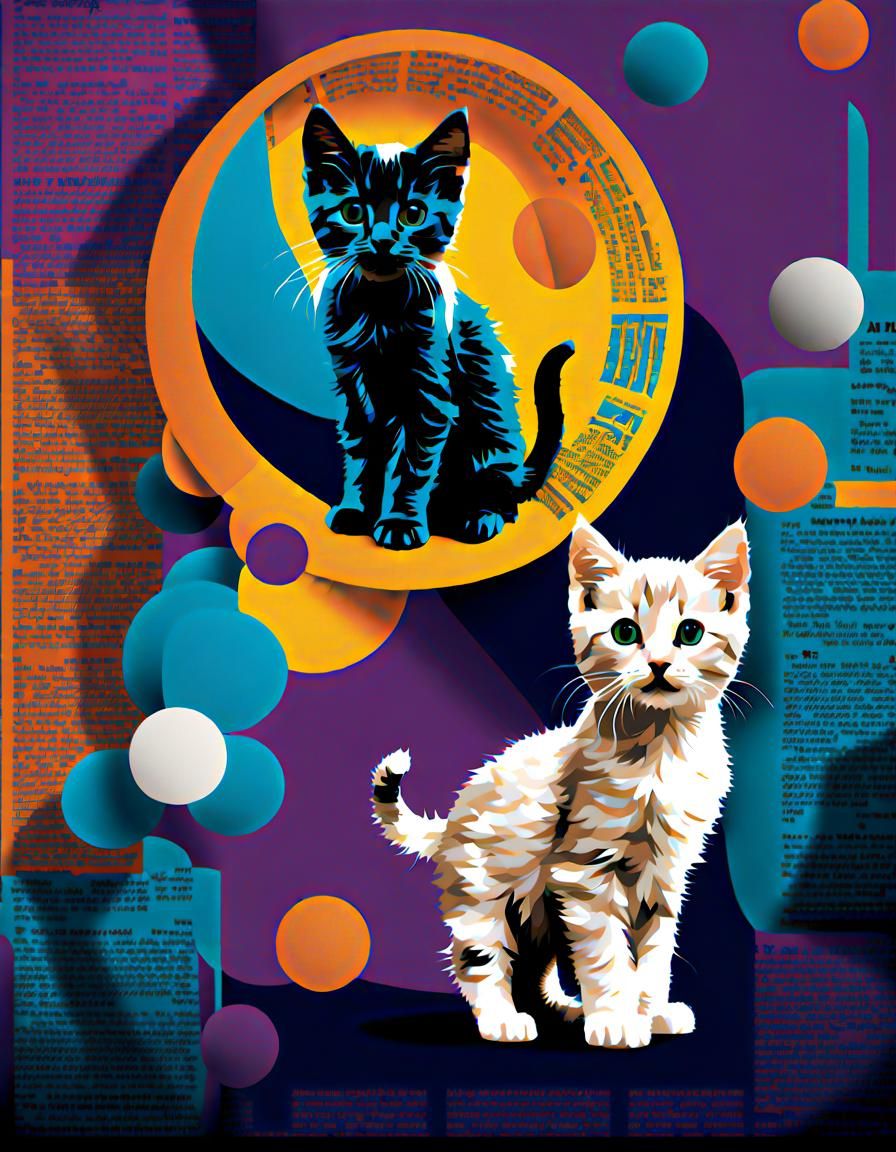 Newspaper Kitten: Adorable Textural AI Art
