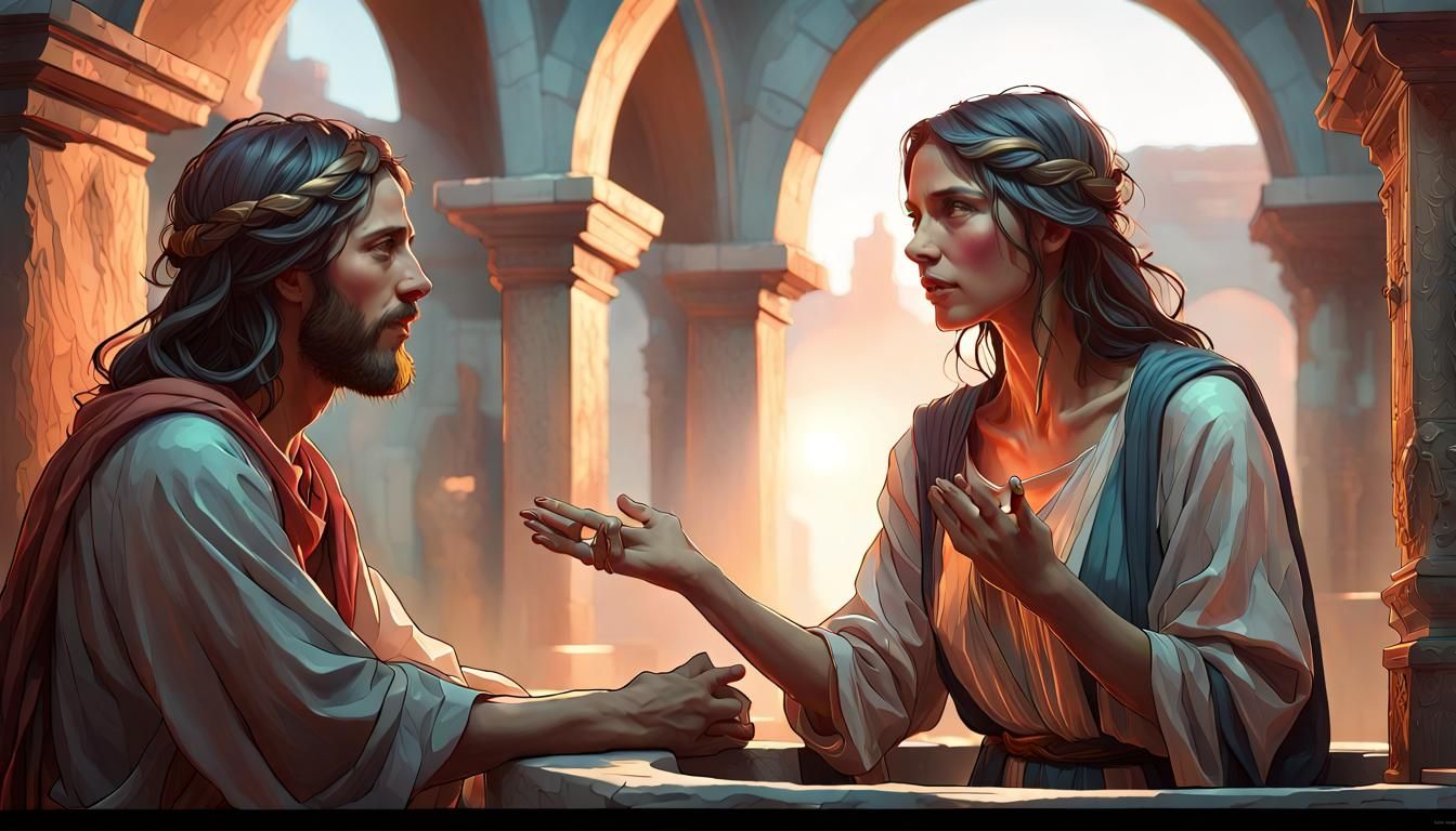 Woman at the Well Encountering Jesus: Artstation Portrait