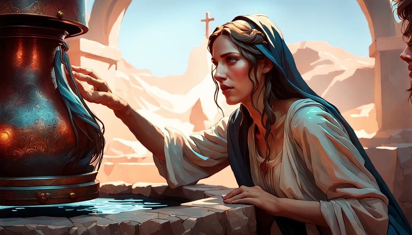 Woman at the Well: Encounter with Jesus in Artgerm Style