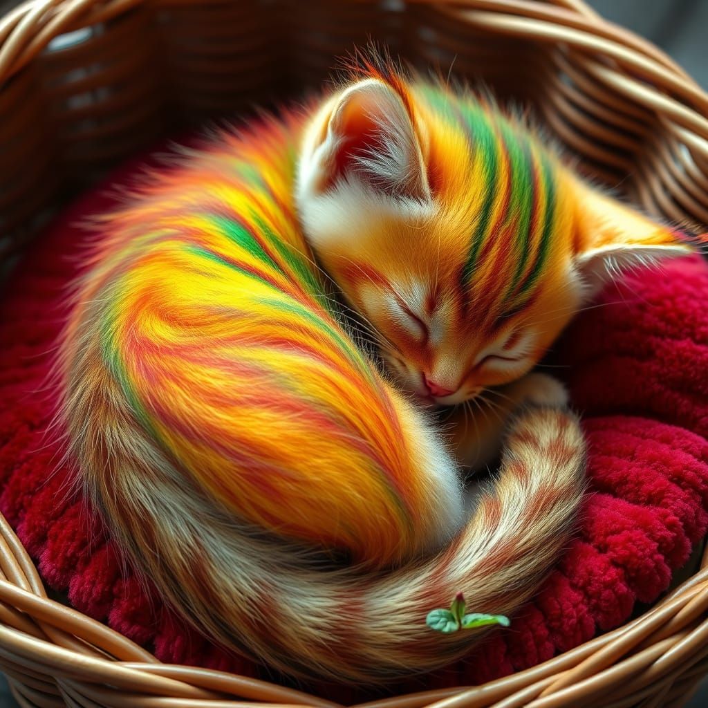 Whimsical Feline Encounter with Heirloom Tomatoes in Iridesc...