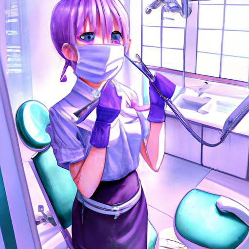 Dental Hygienist in Anime Style