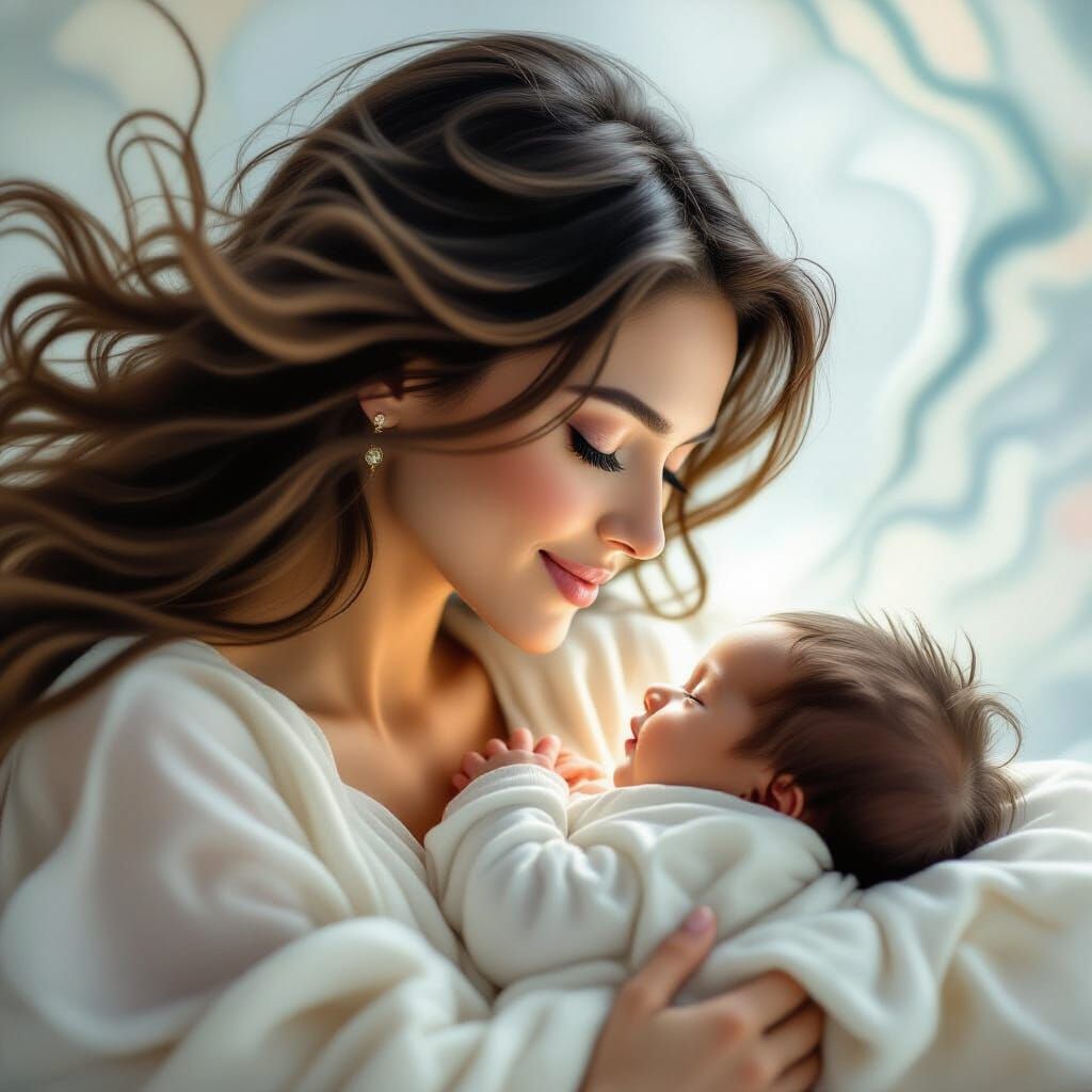 Mother's Love: Ethereal Portrait of Mother and Newborn