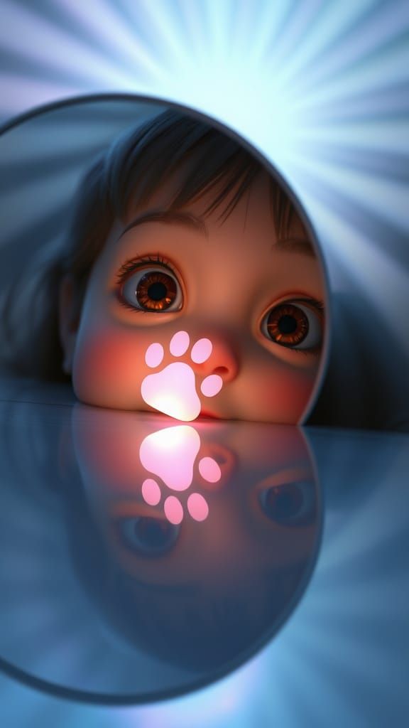 Ethereal Wonder in Shimmering Mirror