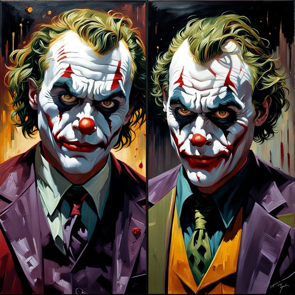 The Joker: Four Emotive Portraits in Oil