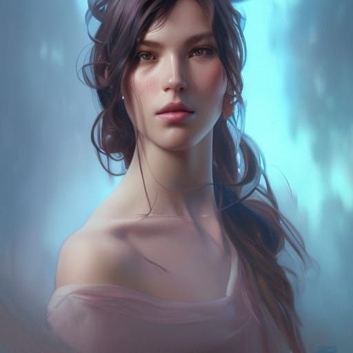 Detailed Portrait with Dynamic Lighting in Digital Art Style