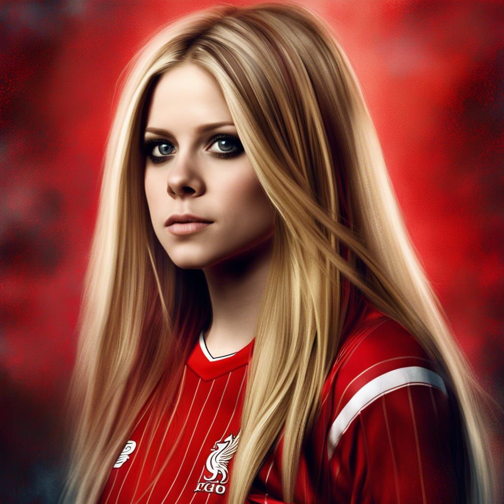Avril Lavigne as Liverpool Footballer: Digital Art