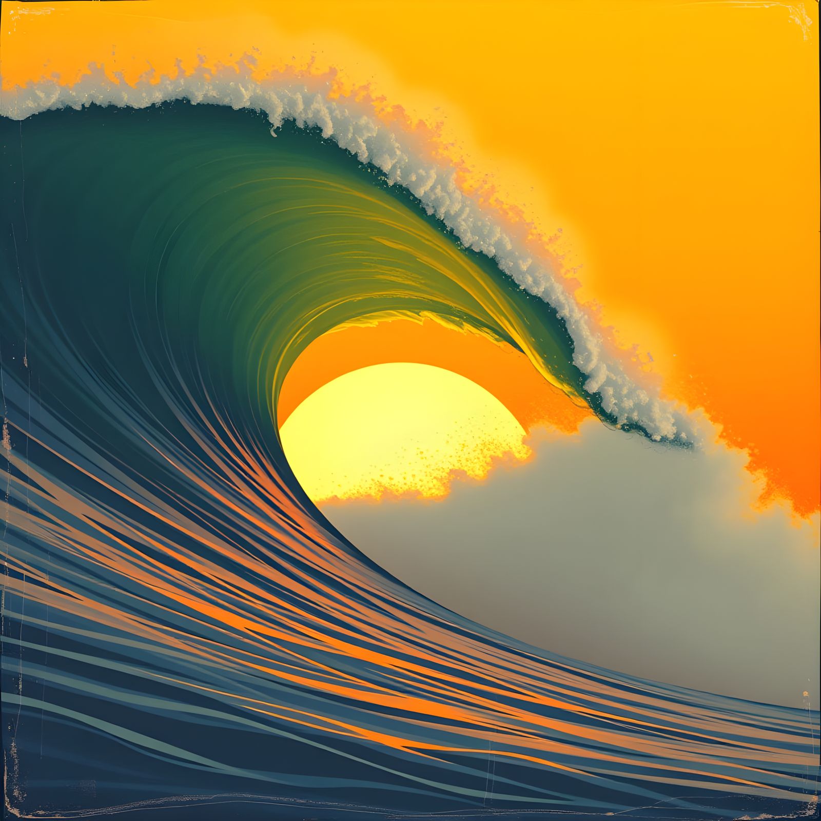 Huntington Beach Sunset: 1970s Surf Art