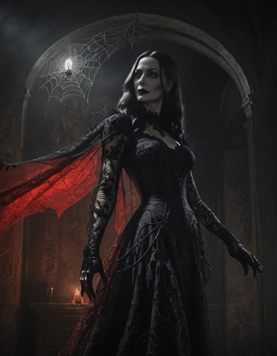 Elegant Portrait of Morticia Addams