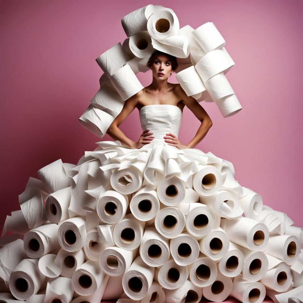 Toilet Paper Dress: Fashion Photography Concept