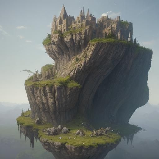 Glimmering Landscape: Detailed Matte Painting in Deep Color