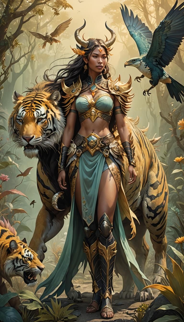 Magical Hybrid Creature in Astral Cosmic Style