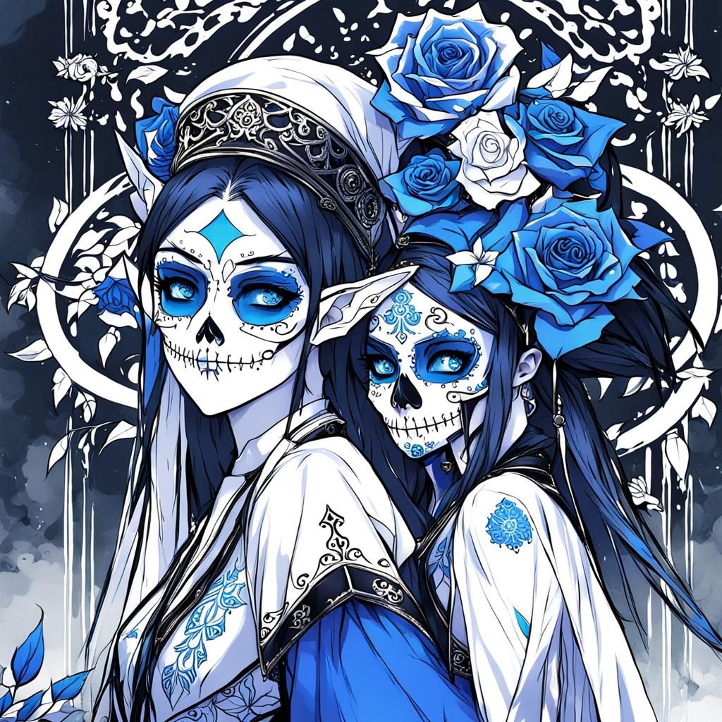 Elves in Anime Style with Roses