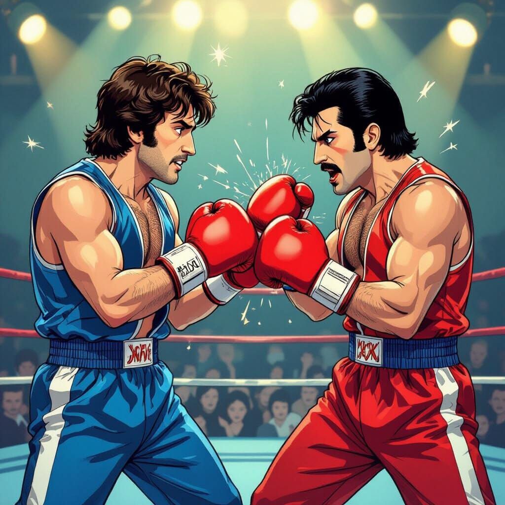 Lennon vs. Mercury: Manga Boxing Scene