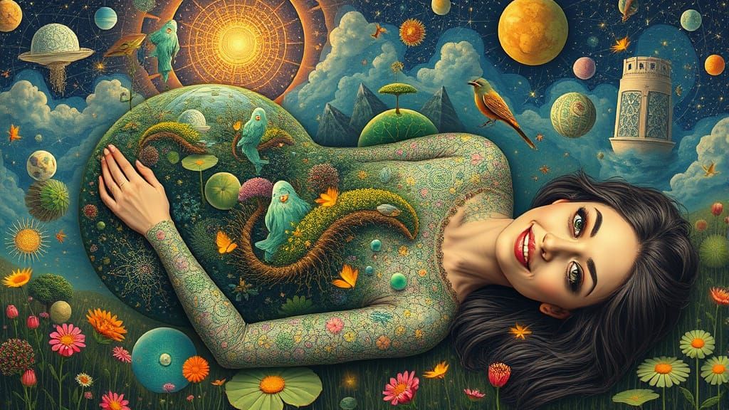 Psychedelic Floating City Inspired by Ernst Haeckel