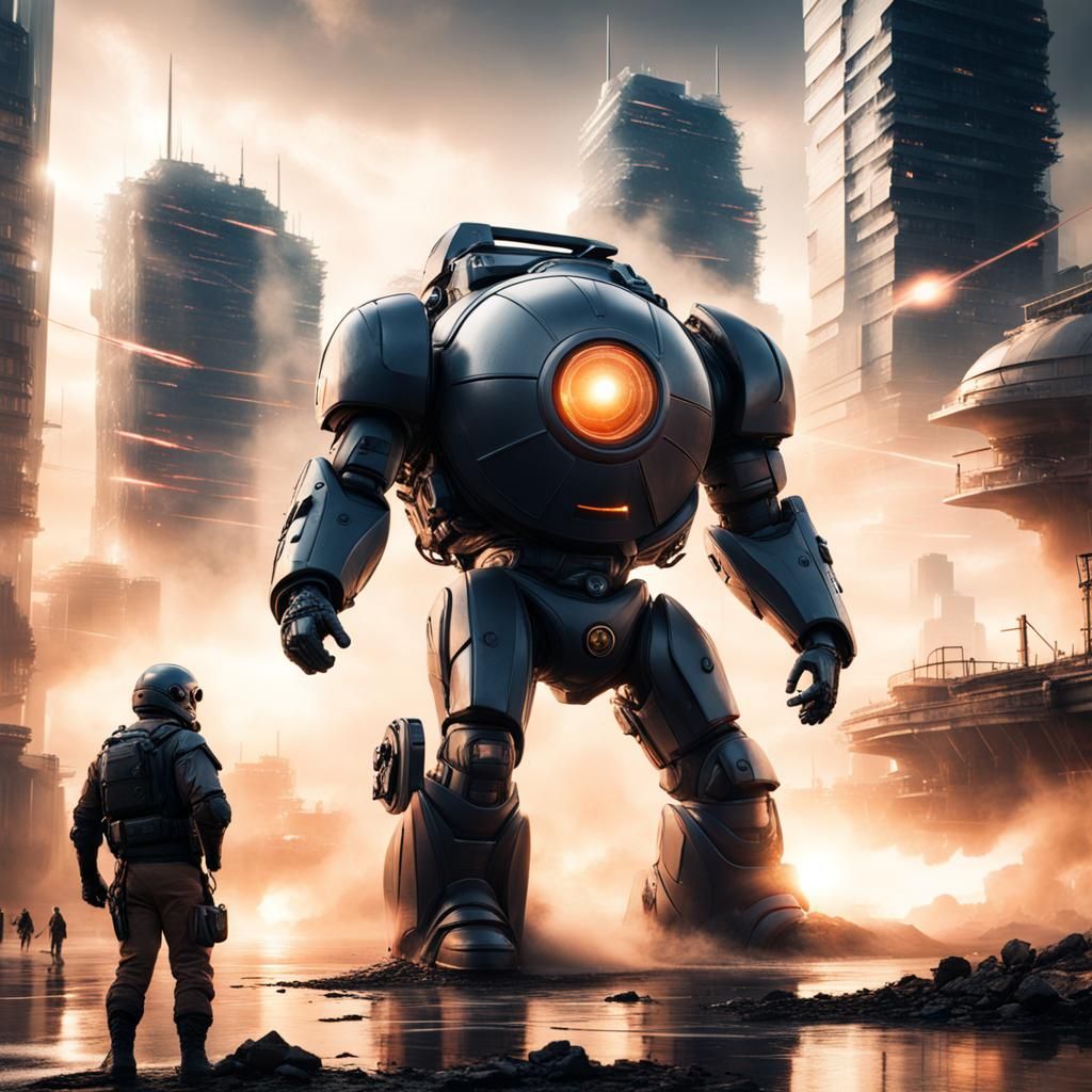 Futuristic City Under Nuclear Attack: Energy Shield