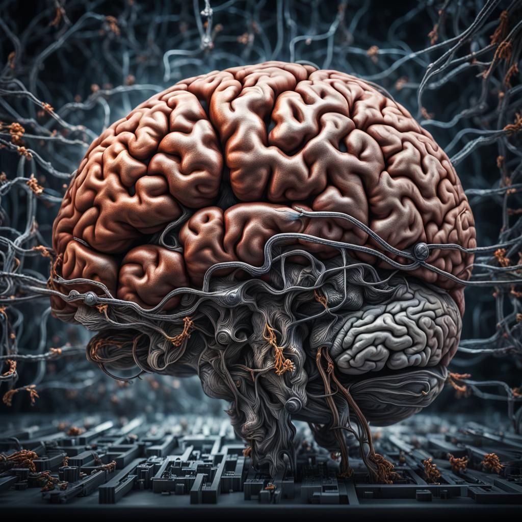 Hyperrealistic Human Brain with Intricate Detail