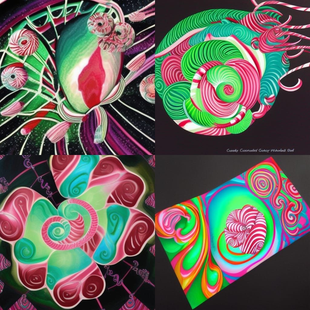 Vibrant Candyland Wonderland with Candy Cane Swirls