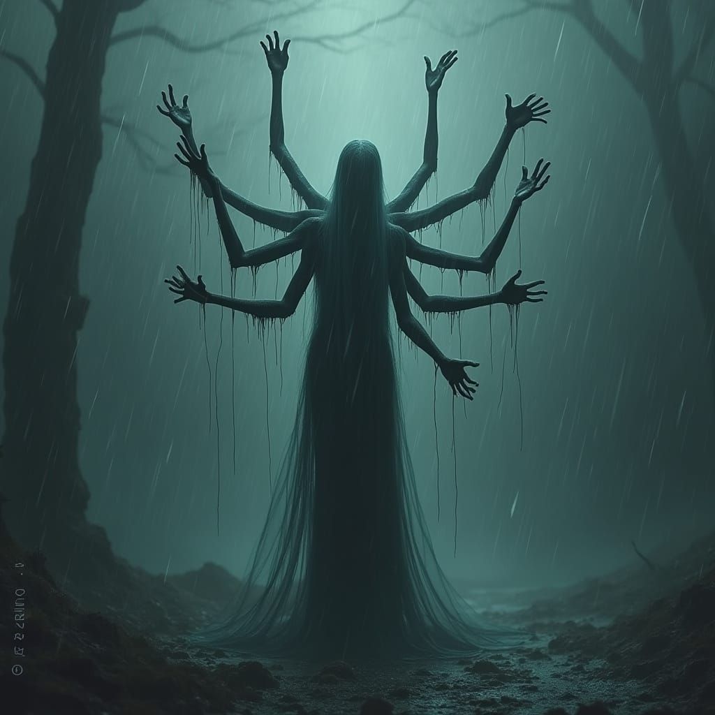 Ethereal Rain Boss with Multiple Arms in Elden Ring Style