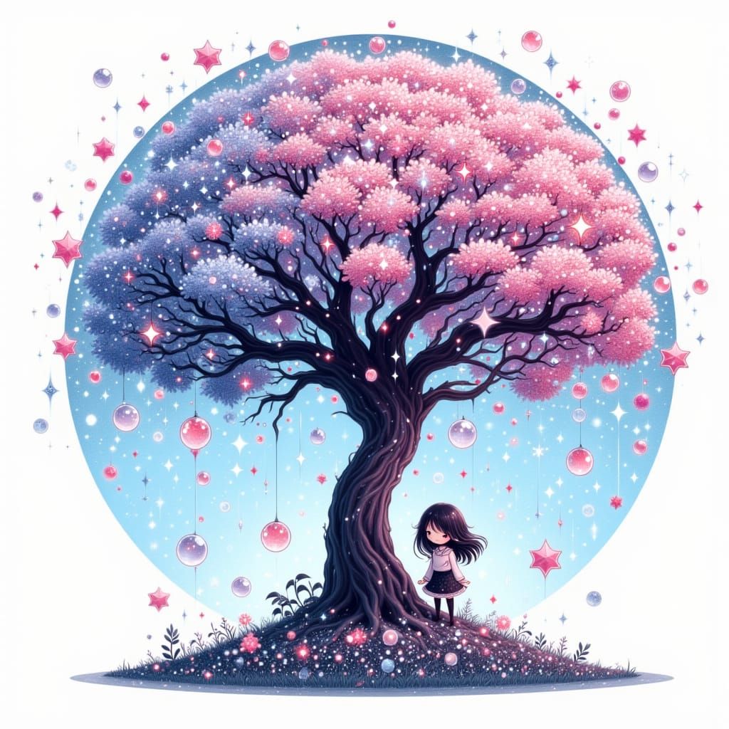 <lora:Cute:1.0> <lora:Chibi b-w:1.0> chibi tree