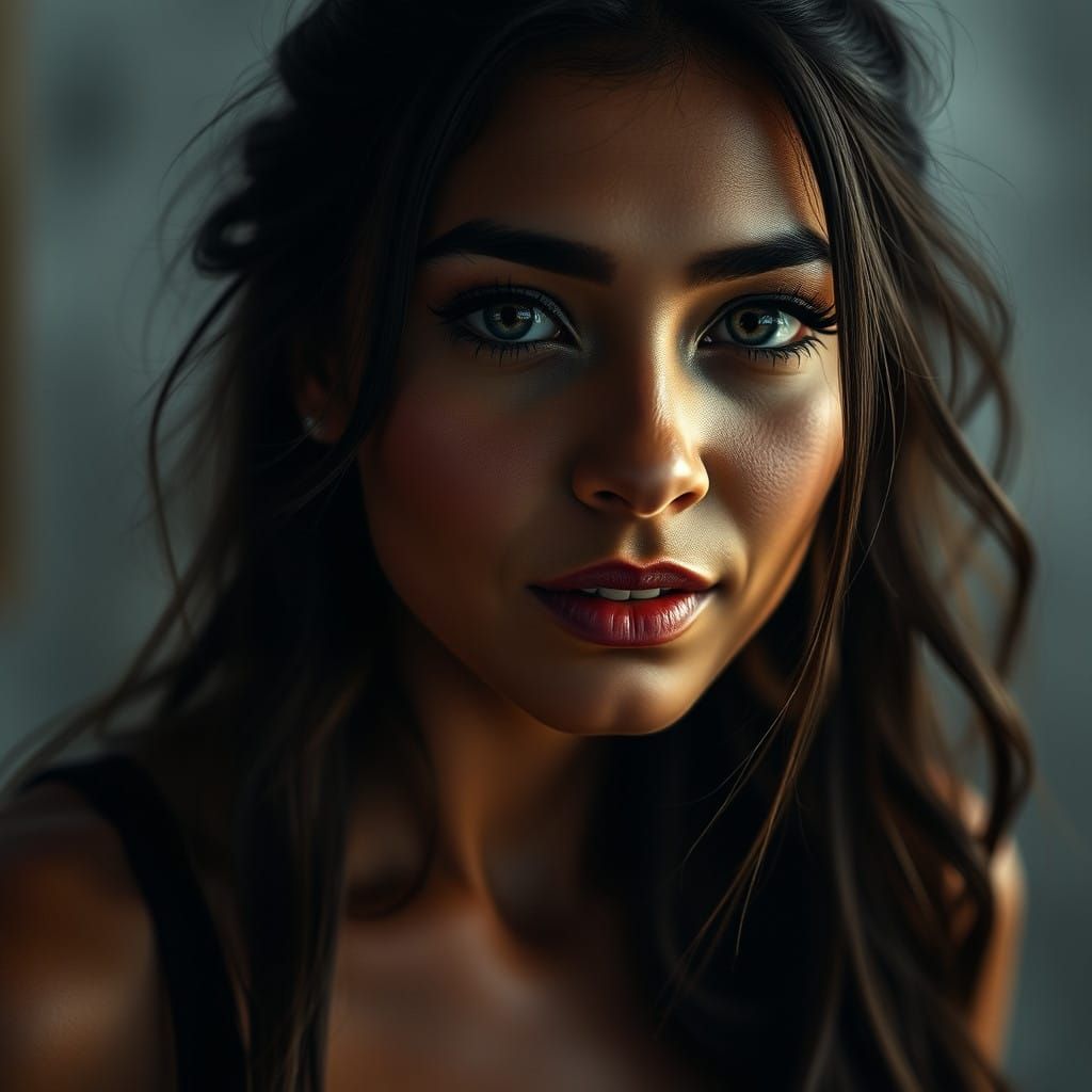 Ethereal Hispanic Woman in Cinematic Lighting