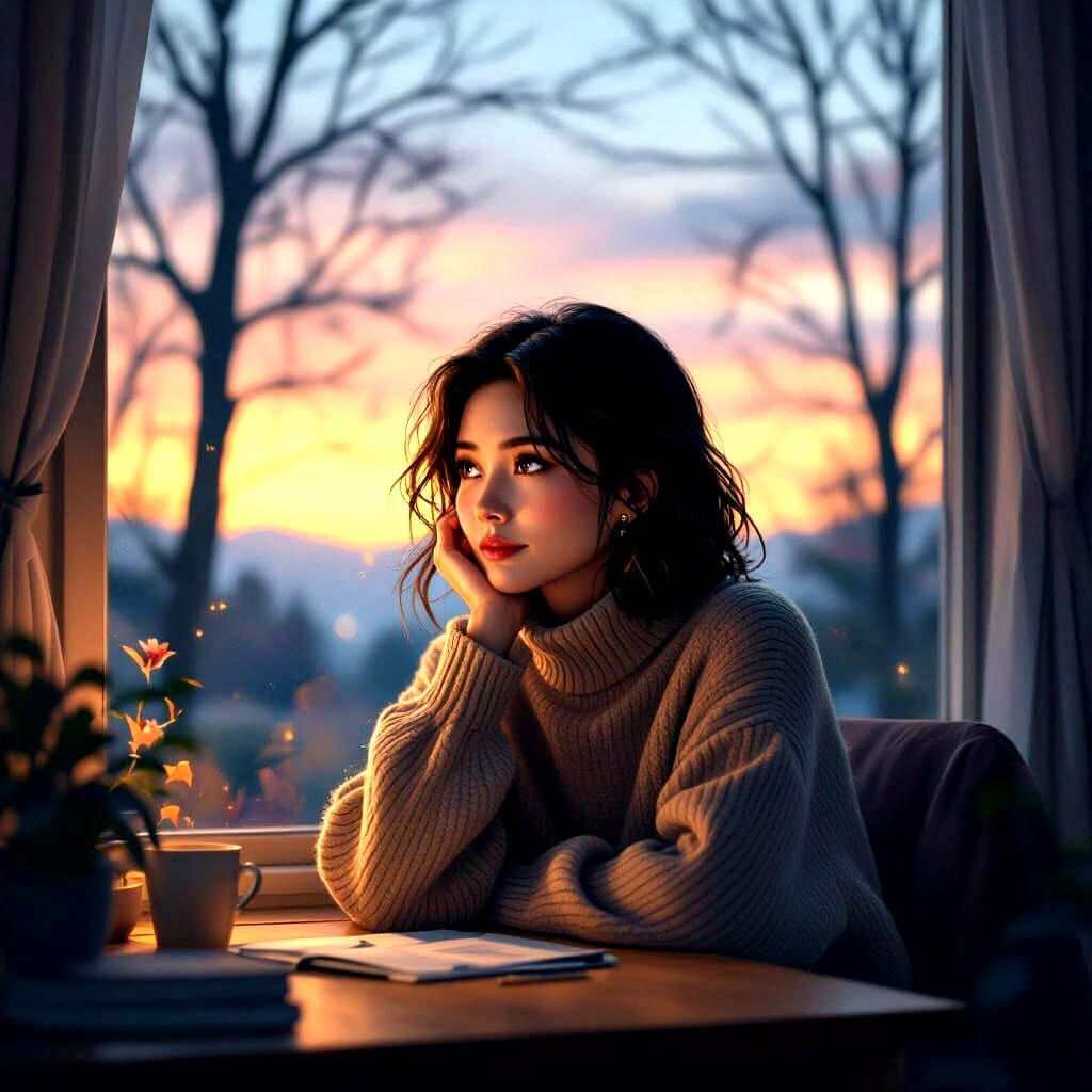 Fading Light: Evening Reflection on Still Water