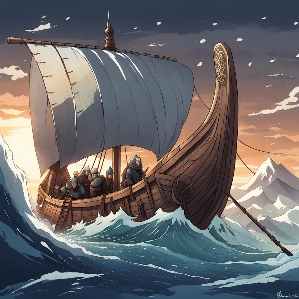 Anime Style Viking Ship