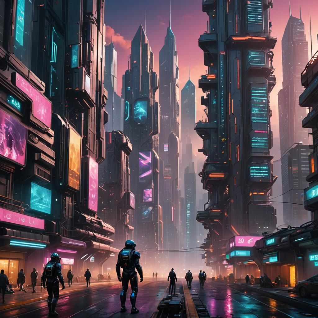 Futuristic Earth Cityscape in 2103: Digital Art
