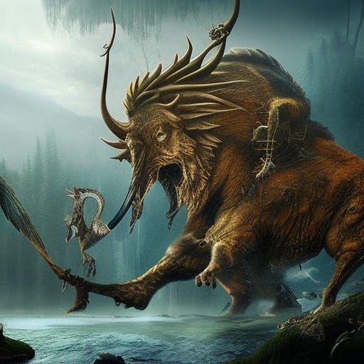 Epic Animals in a Dramatic Digital Painting