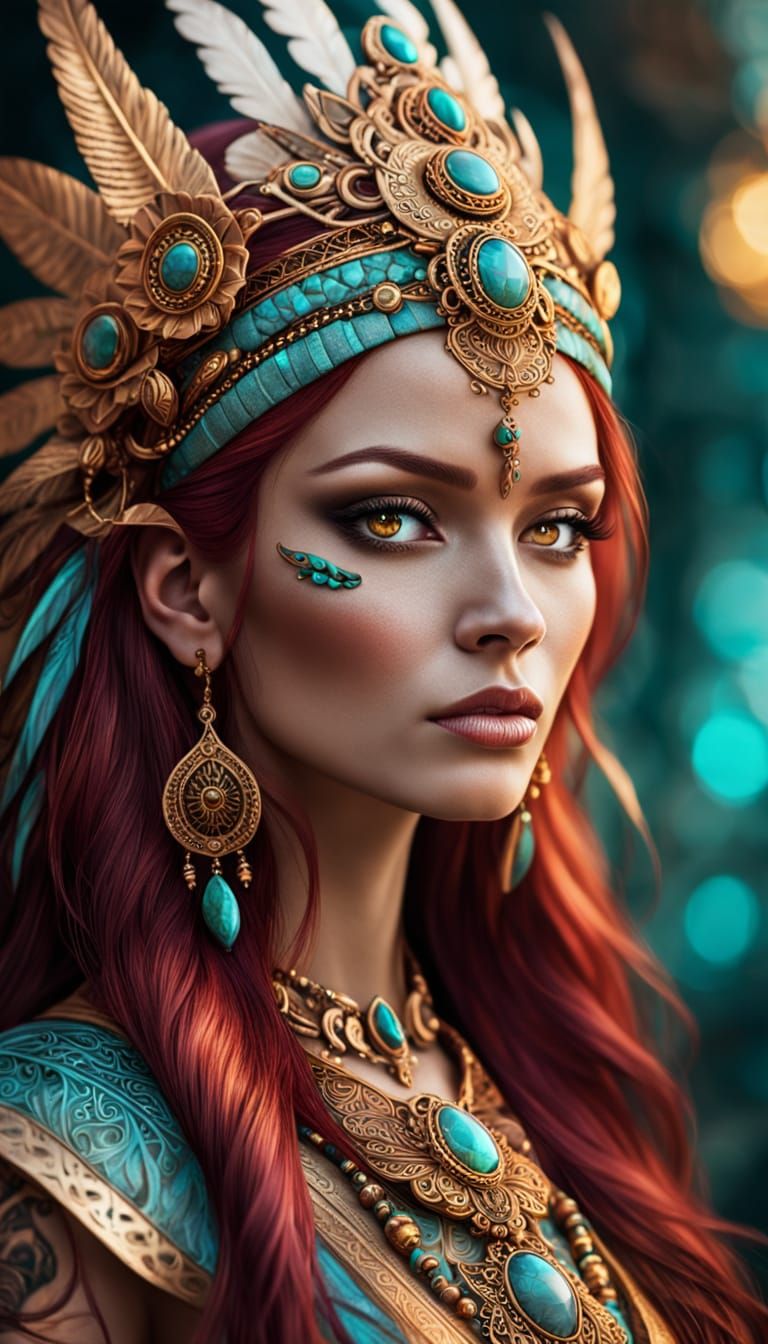 Ethereal Fantasy Portrait in Vibrant Digital Art