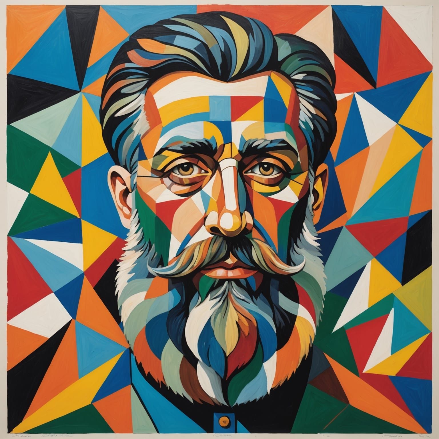 Cubist Beard Inspired by Picasso