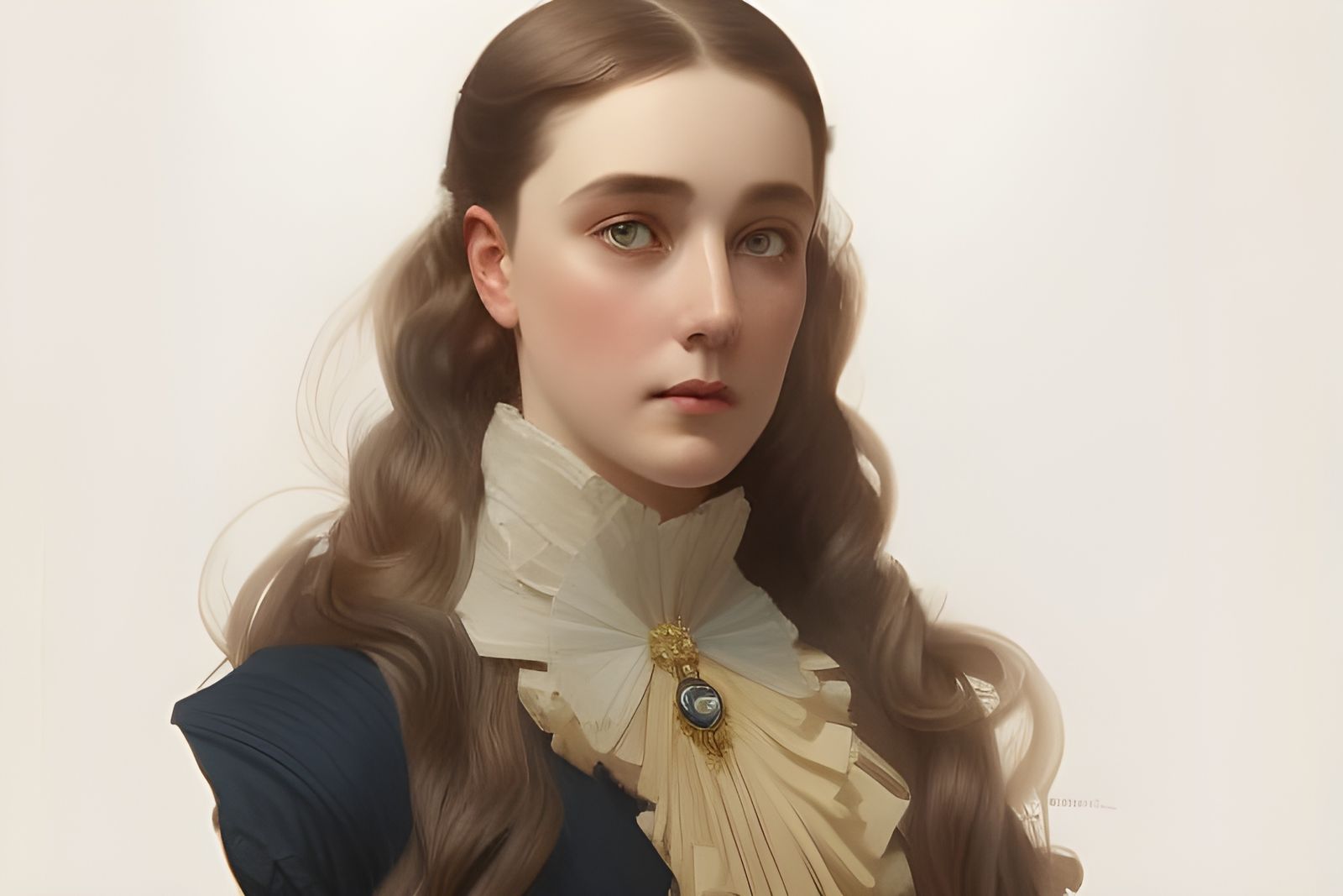 French Suffragette Portrait in Art Nouveau Style