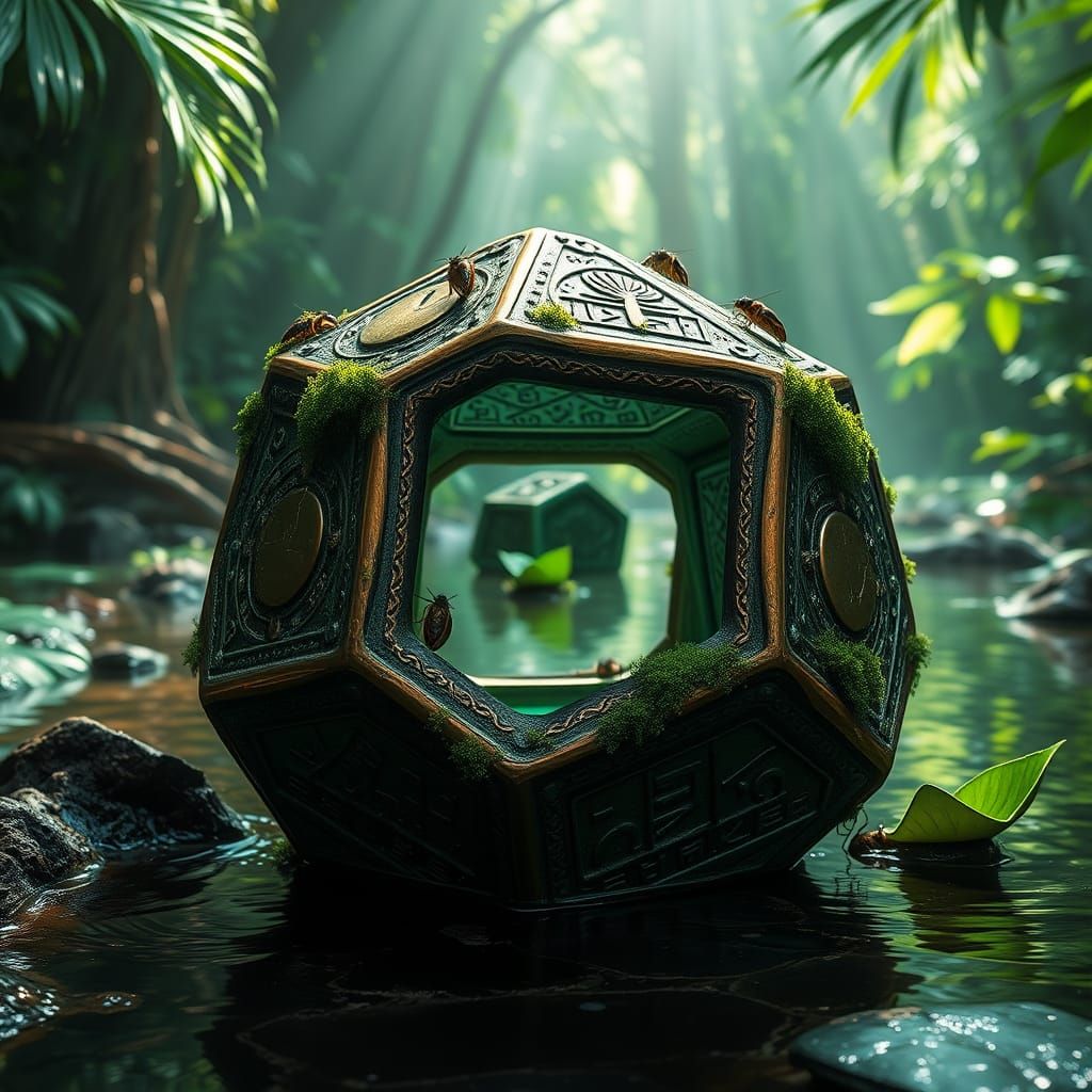 Ancient Bronze Dodecahedron Reclaimed by Jungle