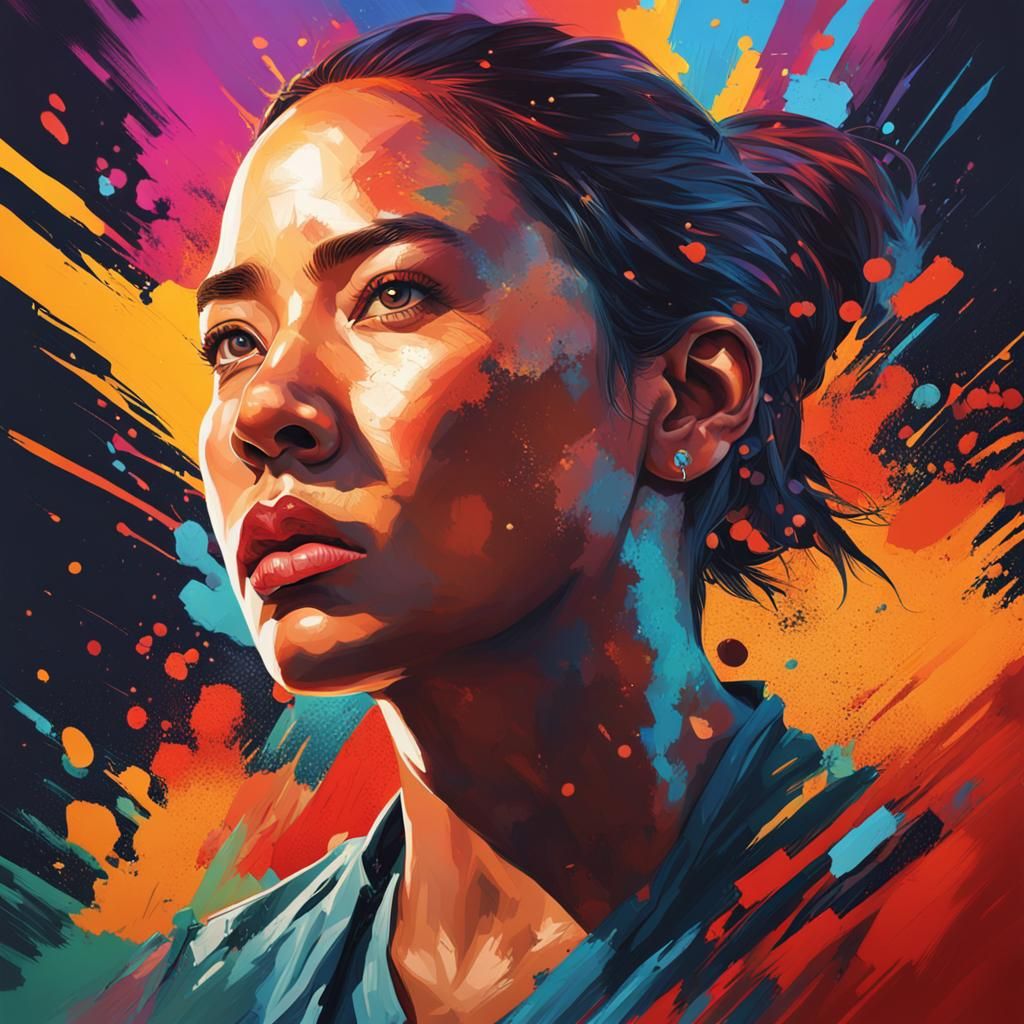 Vibrant Splash Art of Strong Independent Women