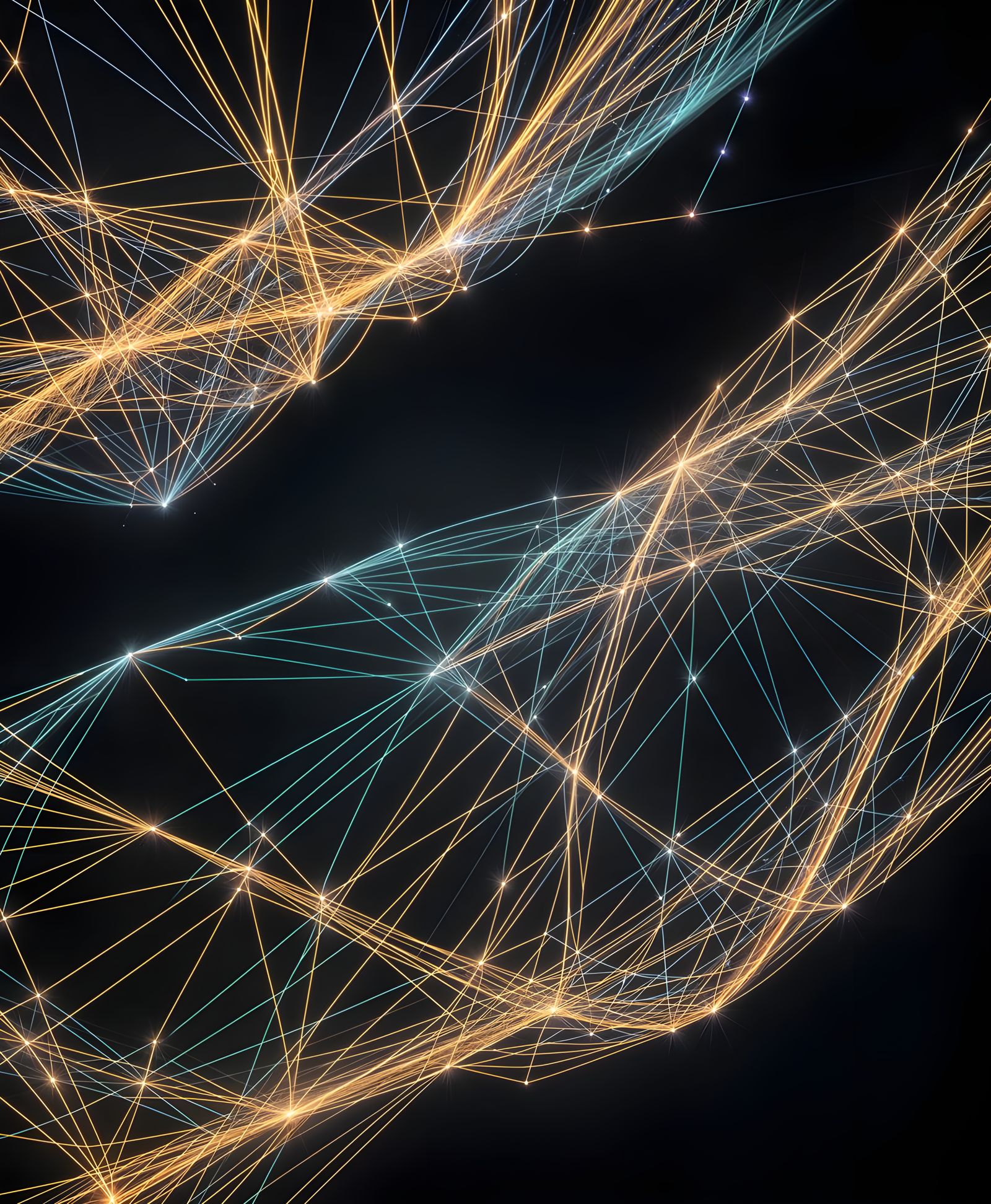 Glowing Cyberpunk Network in 3D