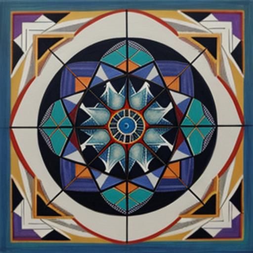 Vibrant Geometric Abstract Art Composition
