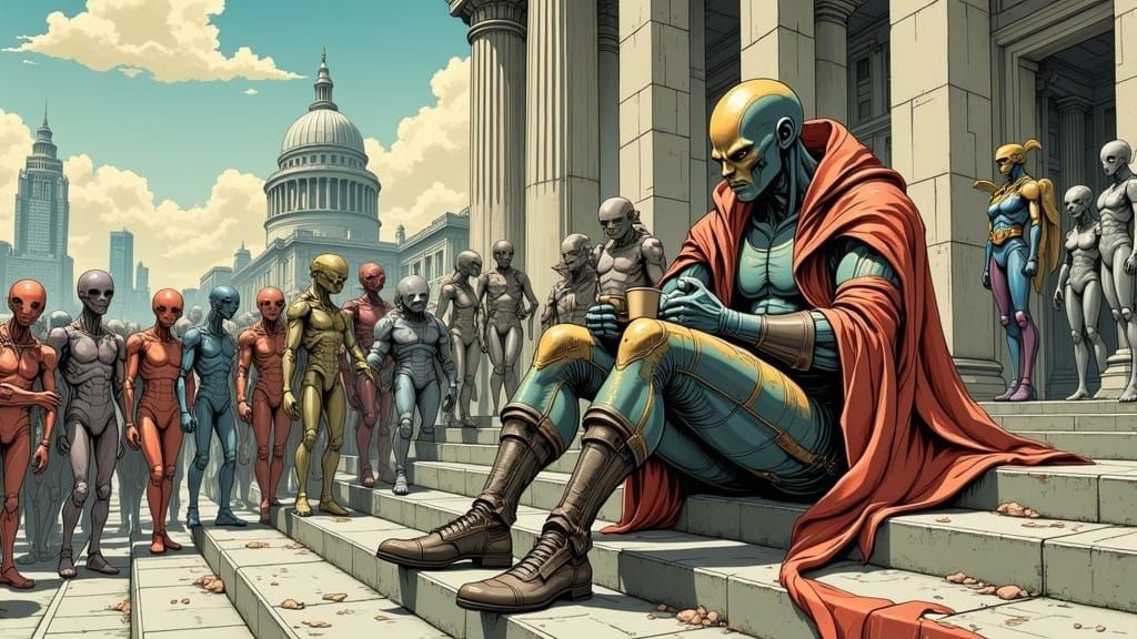 Battered Hero Finds Solace in Public Library Coffee