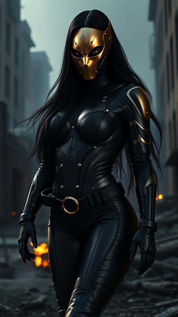 Madame Masque: A Formidable Supervillain in Noir Aesthetic